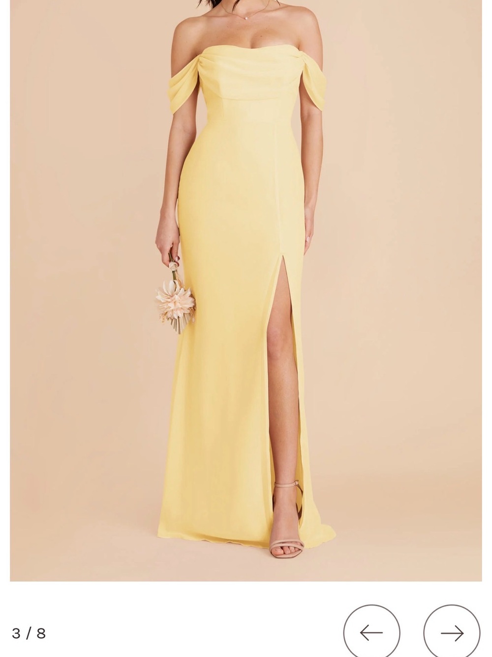 Birdy Grey Strapless Yellow Gown with Sweetheart Neckline and Front Slit